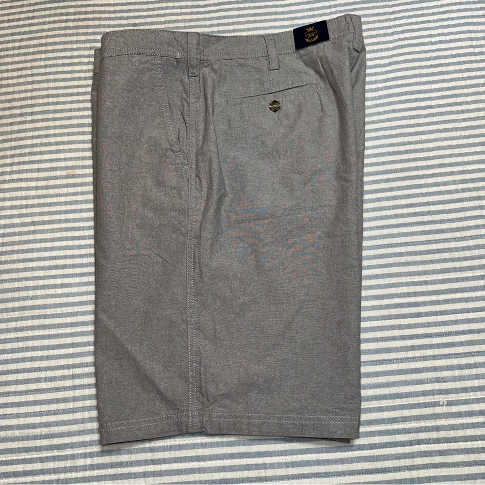 Wallin & Bros. Shorts Gray Chambray Flat Front Mens Size 40 NWT